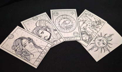 Lot de 5 cartes à colorier « Signes Astrologiques »