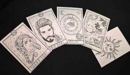 Lot de 5 cartes à colorier « Signes Astrologiques »