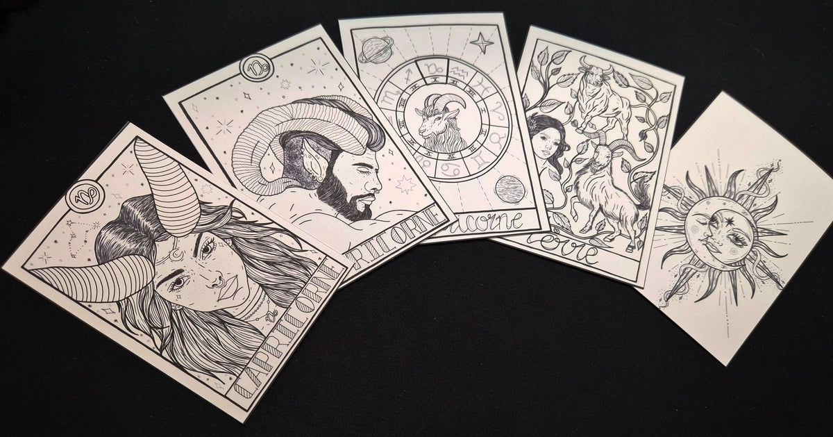Lot de 5 cartes à colorier « Signes Astrologiques »