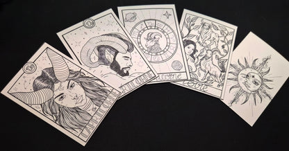 Lot de 5 cartes à colorier « Signes Astrologiques »