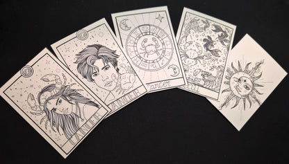 Lot de 5 cartes à colorier « Signes Astrologiques »