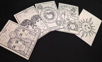 Lot de 5 cartes à colorier « Signes Astrologiques »