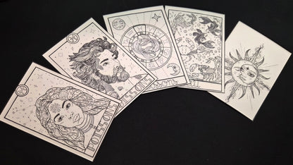 Lot de 5 cartes à colorier « Signes Astrologiques »