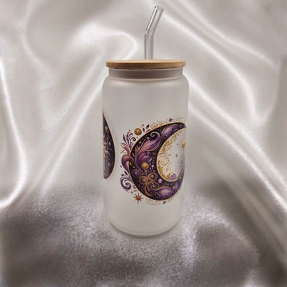 Gobelet en verre givré signes astrologiques